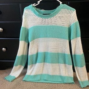 Blue and white stripe long sleeve